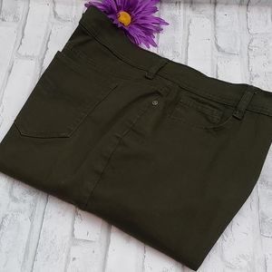 Style & Co Olive Green Slim Leg Jean, 16P